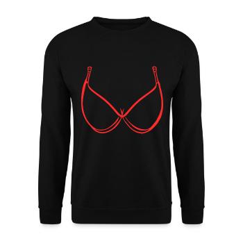 Frau Brüste BH Sexy - Unisex Pullover - Schwarz - Vorne - Alina (178cm) & Michal (187cm)