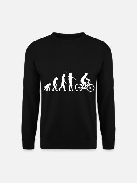 Evolution Radfahrer - Weiße Silhouetten - Unisex Pullover - Schwarz