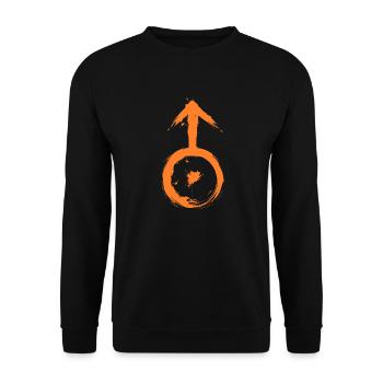 Astronomisches Symbol uranus - Unisex Pullover - Schwarz - Vorne - Alina (178cm) & Michal (187cm)