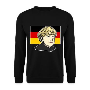 Legendäre Kanzlerin Deutschlands - Unisex Pullover - Schwarz - Vorne - Alina (178cm) & Michal (187cm)