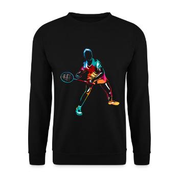 Flinker Badminton Turnierspieler - Unisex Pullover - Schwarz - Vorne - Alina (178cm) & Michal (187cm)