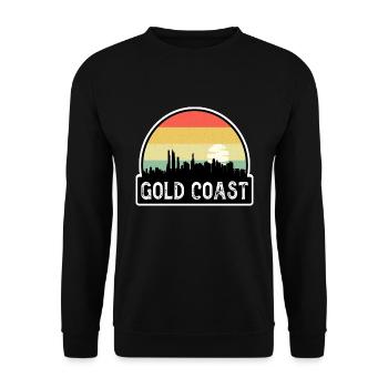 Gold Coast Australien Flagge Skyline Reise-Souvenir - Unisex Pullover - Schwarz - Vorne - Alina (178cm) & Michal (187cm)