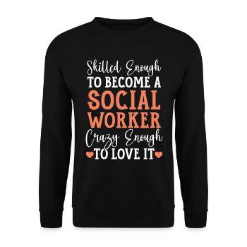 Sozialarbeiter Job Beruf Soziale Wohlfahrt - Unisex Pullover - Schwarz - Vorne - Alina (178cm) & Michal (187cm)