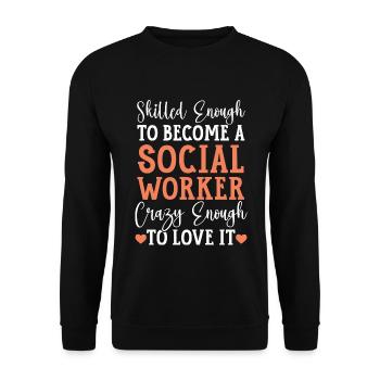 Sozialarbeiter Job Beruf Soziale Wohlfahrt - Unisex Pullover - Schwarz - Vorne - Alina (178cm) & Michal (187cm)