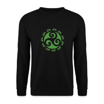 Triskele Celtic - Unisex Pullover - Schwarz - Vorne - Alina (178cm) & Michal (187cm)