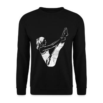 Geschmeidige Pilates Bodenmatte - Unisex Pullover - Schwarz - Vorne - Alina (178cm) & Michal (187cm)
