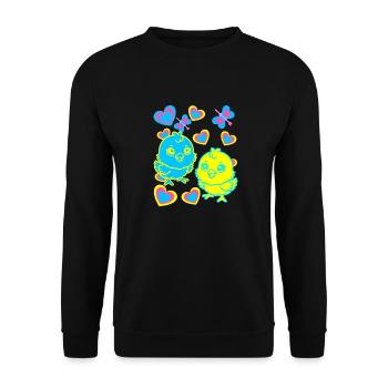 Küken Ostern Kind Kinder - Unisex Pullover - Schwarz - Vorne - Alina (178cm) & Michal (187cm)