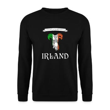 Ireland Irland irisch - Unisex Pullover - Schwarz - Vorne - Alina (178cm) & Michal (187cm)