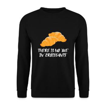 Knuspriges Croissant Frühstück - Unisex Pullover - Schwarz - Vorne - Alina (178cm) & Michal (187cm)