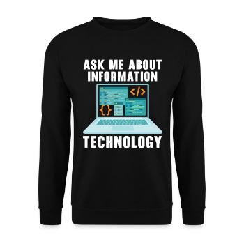 I.T. Dept Haben Sie versucht, es aus- und wieder a - Unisex Pullover - Schwarz - Vorne - Alina (178cm) & Michal (187cm)