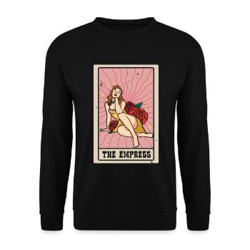 Die Kaiserin Tarotkarte Schamane Wahrsagerei - Unisex Pullover - Schwarz - Vorne - Alina (178cm) & Michal (187cm)
