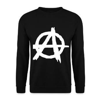 Anarchie Kreis Symbol - Unisex Pullover - Schwarz - Vorne - Alina (178cm) & Michal (187cm)