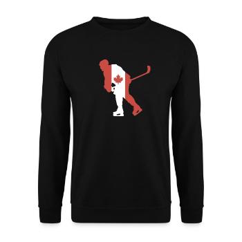 Hockeyspieler Kanada Flagge - Unisex Pullover - Schwarz - Vorne - Alina (178cm) & Michal (187cm)