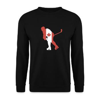 Hockey player Canada flag - Unisex Sweatshirt - black - Front - Alina (178cm) & Michal (187cm)