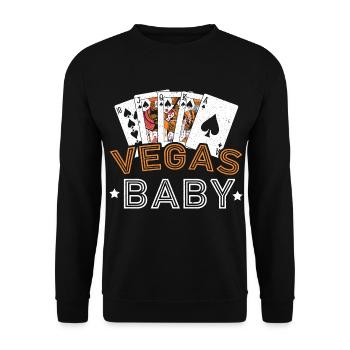 Vegas Baby Glücksspiel Kasino Las Vegas Nevada Str - Unisex Pullover - Schwarz - Vorne - Alina (178cm) & Michal (187cm)