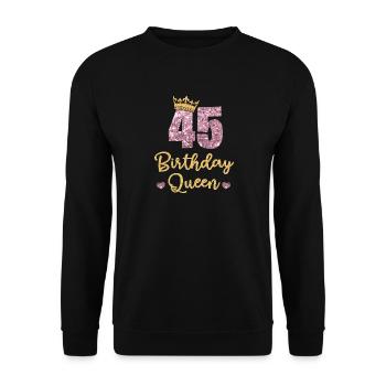 45.Geburtstag Königin 45 Jahre Alt Fünfundvierzig - Unisex Pullover - Schwarz - Vorne - Alina (178cm) & Michal (187cm)