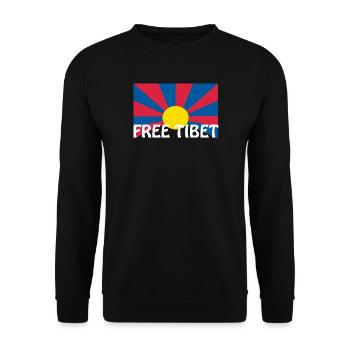 free tibet flagge - Unisex Pullover - Schwarz - Vorne - Alina (178cm) & Michal (187cm)