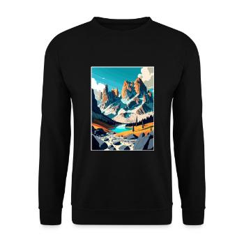 Dolomiten Dolomiten Dolomiten Gebirge Italien - Unisex Pullover - Schwarz - Vorne - Alina (178cm) & Michal (187cm)