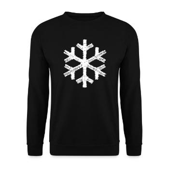 Schneeflocke Schnee Winter Weihnachten Eis Rutsch - Unisex Pullover - Schwarz - Vorne - Alina (178cm) & Michal (187cm)