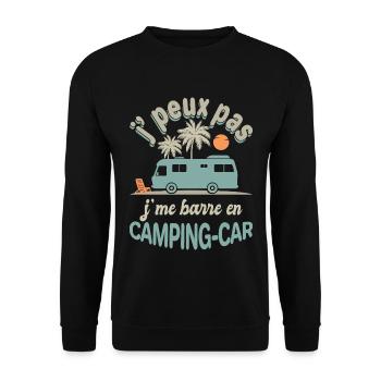 Camping-Car Je Me Barre Humour Voyage Liberté - Sweat-shirt Unisexe - noir - Devant - Alina (178cm) & Michal (187cm)