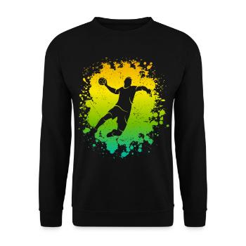 Handballer Handball Jungen Kinder Handballspieler - Unisex Pullover - Schwarz - Vorne - Alina (178cm) & Michal (187cm)