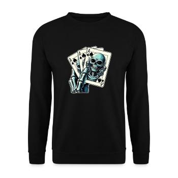 Alien Card Game - Unisex Sweatshirt - black - Front - Alina (178cm) & Michal (187cm)