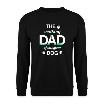 WALKING DAD dog dog dad Hundebesitzer Herrchen - Unisex Pullover - Schwarz - Vorne - Alina (178cm) & Michal (187cm)