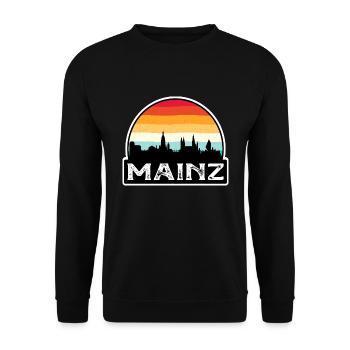 Mainz Deutschland Flagge Skyline Reisesouvenir - Unisex Pullover - Schwarz - Vorne - Alina (178cm) & Michal (187cm)