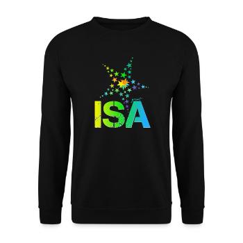 Isa Geburtstag Isabell - Unisex Pullover - Schwarz - Vorne - Alina (178cm) & Michal (187cm)
