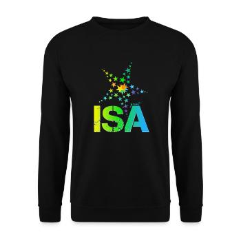 Isa Geburtstag Isabell - Unisex Pullover - Schwarz - Vorne - Alina (178cm) & Michal (187cm)