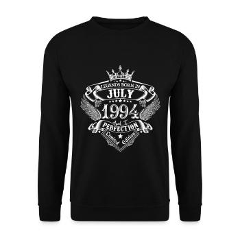Juli 1994 Geburtstag Juli 1994 Juli - Unisex Pullover - Schwarz - Vorne - Alina (178cm) & Michal (187cm)