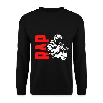 Wortgewaltiger Rap Freestylekampf - Unisex Pullover - Schwarz - Vorne - Alina (178cm) & Michal (187cm)
