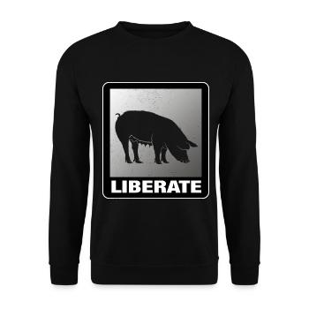 Liberate Vegan Animal Liberation - Unisex Pullover - Schwarz - Vorne - Alina (178cm) & Michal (187cm)
