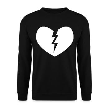 Zerbrochenes Herz Icon - Unisex Pullover - Schwarz - Vorne - Alina (178cm) & Michal (187cm)