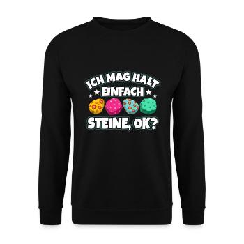 Steine - Unisex Pullover - Schwarz - Vorne - Alina (178cm) & Michal (187cm)