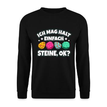 Steine - Unisex Pullover - Schwarz - Vorne - Alina (178cm) & Michal (187cm)