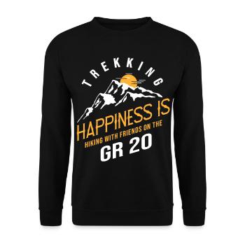 gr20 Glück ist Wandern mit Freunden auf dem GR20 - Unisex Pullover - Schwarz - Vorne - Alina (178cm) & Michal (187cm)