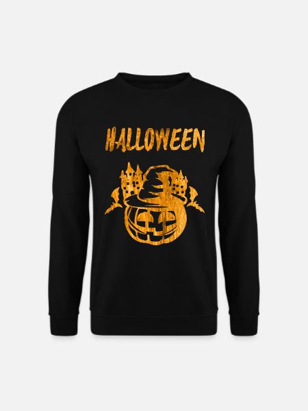 Halloween Kürbis Handabdruck - Unisex Pullover - Schwarz