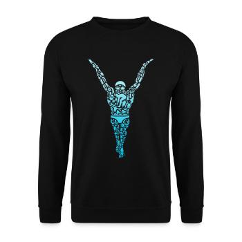 Schwimmen Schwimmsport Jungen Schwimmer Kinder - Unisex Pullover - Schwarz - Vorne - Alina (178cm) & Michal (187cm)