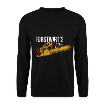Wetterfester Forstwirt Waldarbeit - Unisex Pullover - Schwarz - Vorne - Alina (178cm) & Michal (187cm)