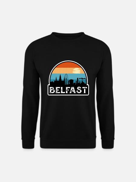 Belfast Nordirland Flagge Skyline Reise Souve - Unisex Pullover - Schwarz