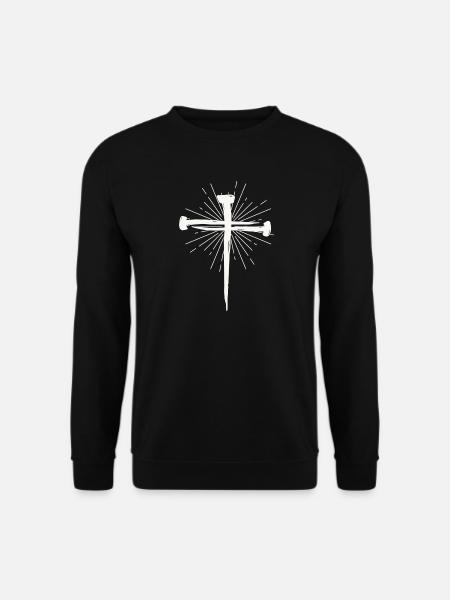 Kreuz aus Nägel - Unisex Pullover - Schwarz