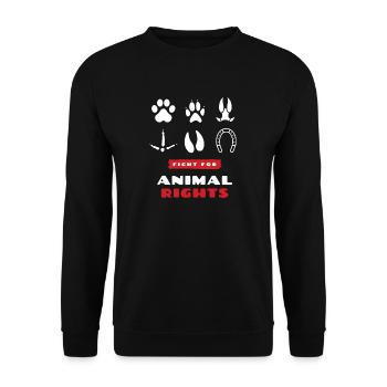 animal rights - Unisex Pullover - Schwarz - Vorne - Alina (178cm) & Michal (187cm)
