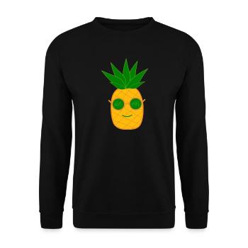 Cooles Ananasgläser Weihnachtsgeschenk - Unisex Pullover - Schwarz - Vorne - Alina (178cm) & Michal (187cm)