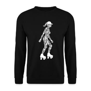 Rollschuh Mädchen Roller Skating Rollschuhe - Unisex Pullover - Schwarz - Vorne - Alina (178cm) & Michal (187cm)
