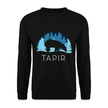Neugieriger Tapir Weihnachtszauber - Unisex Pullover - Schwarz - Vorne - Alina (178cm) & Michal (187cm)