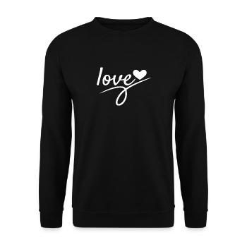 Liebe Valentinstag Romantisch - Unisex Pullover - Schwarz - Vorne - Alina (178cm) & Michal (187cm)