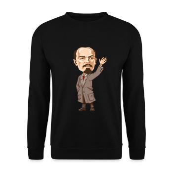 Wortgewaltiger Lenin Revolutionär - Unisex Pullover - Schwarz - Vorne - Alina (178cm) & Michal (187cm)