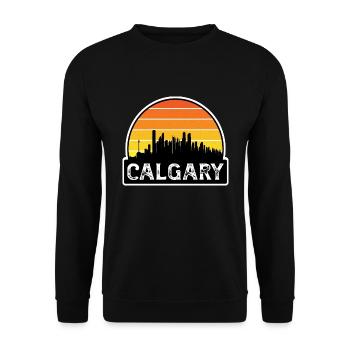 Calgary Kanada Flagge Skyline Reisesouvenir - Unisex Pullover - Schwarz - Vorne - Alina (178cm) & Michal (187cm)