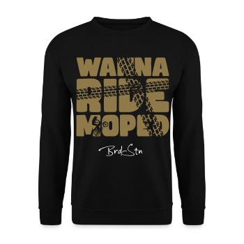 WANNA RIDE MOPED - Zweitakt Simme - Unisex Pullover - Schwarz - Vorne - Alina (178cm) & Michal (187cm)